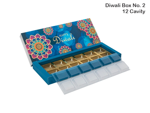12 Cav. Blue Diwali Box No. 2 O+T+C (Pack of 10)