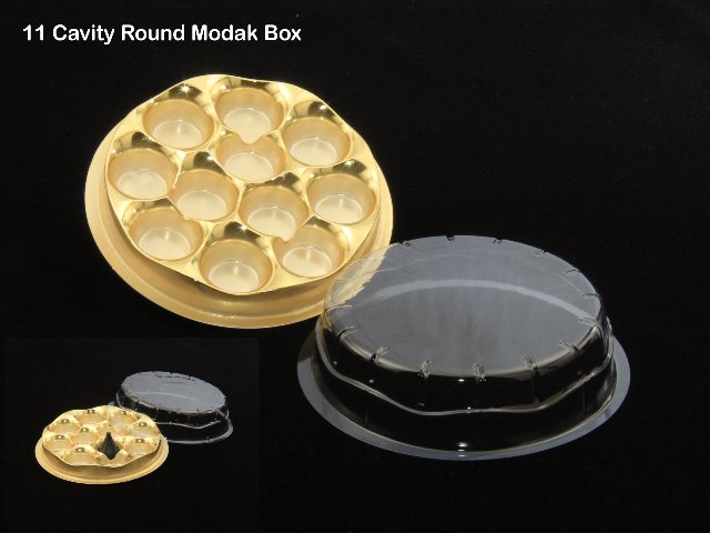 11 Cav. Round Modak Tray + Cover (Pack of 10)