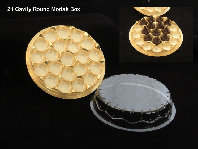 21 Cav. Round Modak Tray + Cover (Pack of 10)
