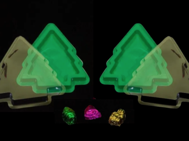 Green X'Mas Tree Tray + Cover (Pack of 25)