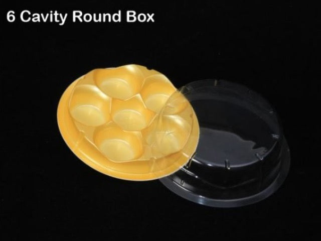 6 Cav. Round Modak Tray + Cover (Pack of 10)
