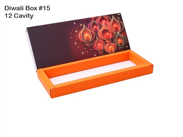 12 Cav. Deep Orange Diwali Box No. 15 O+T+C (Pack of 10)