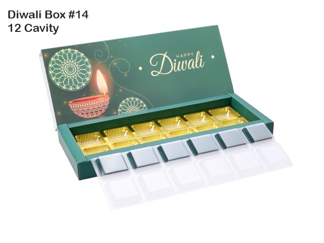 12 Cav. Green Diwali Box No. 14 O+T+C (Pack of 10)