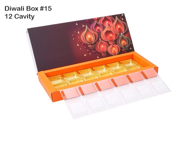 12 Cav. Deep Orange Diwali Box No. 15 O+T+C (Pack of 10)