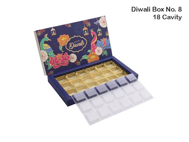 18 Cav. Peacock Diwali Box No. 8 O+T+C (Pack of 10)