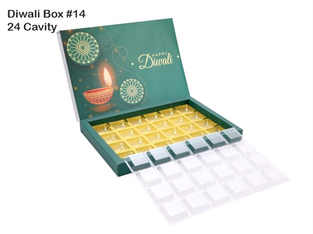 24 Cav. Green Diwali Box No. 14 O+T+C (Pack of 10)