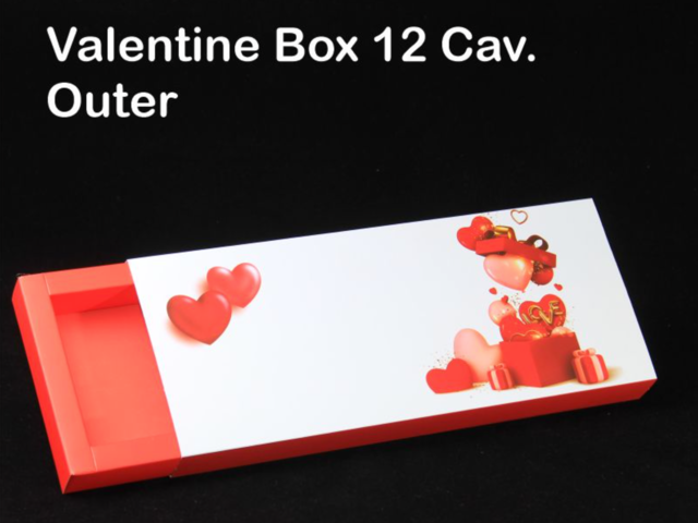 12 Cav. White Valentine Box O+T+C (Pack of 10)