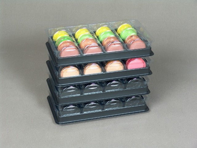 16 Cav. Macaron Tray + Lid (Pack of 25)